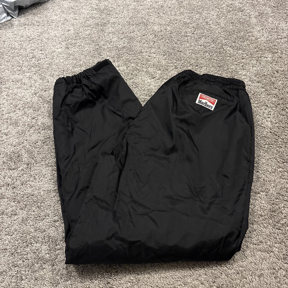 Vintage MARLBORO Unlimited Black Nylon Fleece Lined Snow Ski Pants XL 90's NWOT